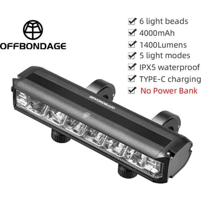 Fietslamp Voor 2600Lumen Fietslamp 8000mAh Waterdichte Zaklamp USB Opladen MTB Racefiets Lamp Accessoires gray