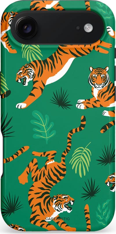 Casetastic hoesje geschikt voor Apple iPhone Air - MagSafe - Dubbellaagse bescherming - Oerwoudkracht - Fashion Case - Donkergroen Oranje Bruin