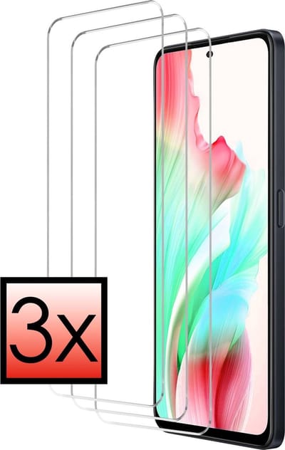 Screenprotector - 3 Stuks - Geschikt voor OPPO A58 - Extra Sterk - Beschermglas - Gehard Glas - Tempered Glass - Screen Protector - Bescherm Cover