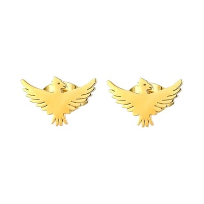 Aramat Jewels | Oorbellen | Stalen Adelaar Oorbellen – Goudkleurig RVS – 10x6mm – Dieren Oorstekers | | | |10mm | Staal | Volwassenen, Kinderen | Verkleurd niet