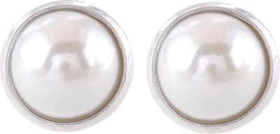 Behave - Oorstekers dames - parel - zilverkleur - elegant klassiek design