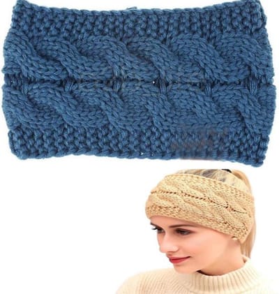Warme Hoofdband I Winter Hoofdband I Headband Dames I Gebreide Hoofdband I Oorwarmer I Oorwarmers hoofdband I Blauw