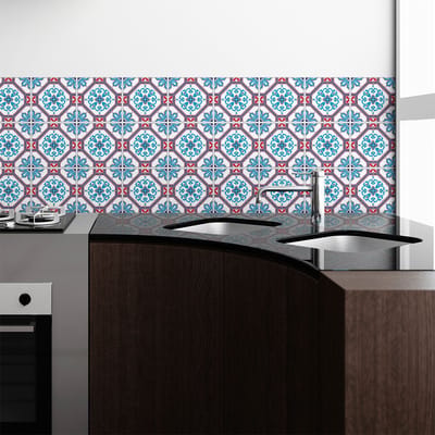 Zelfklevende tegelmuurstickers voor keuken en badkamer - 9 BAPTISTA AZULEJOS tegelstickers - 9 stickers 10x10cm