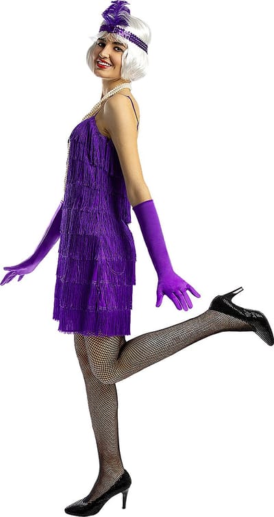 Funidelia | 1920s Flapper Kostuum voor vrouwen - Maat: XS - Paars
