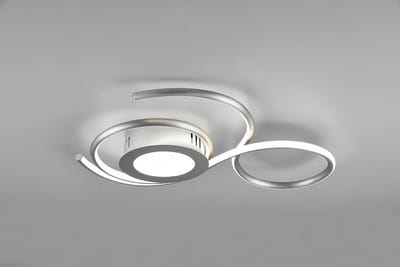 TRIO JIVE - Plafondlamp - Nikkel mat - incl. 1x SMD 36W - Licht apart schakelbaar - Afstandsbediening - Geintegreerde dimmer - Traploos instelbare lichtkleur - Nachtlampje - Wand- en plafondmontage - Lichtbron niet vervangbaar