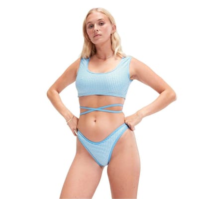 Speedo Dames/Dames Gingham Bikinibroekje (Lichtblauw)