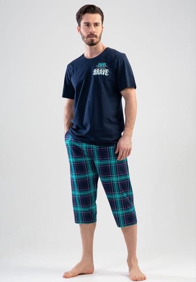 Venetta Man- heren pyjama- 100 % katoen- grote maten XL