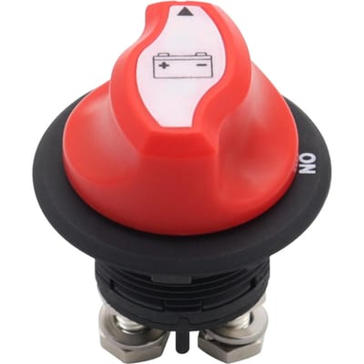 Accuschakelaar 150A 32V Accu-ontkoppeling Master-stroomonderbreker voor campers, ATV's, auto's, boten rood