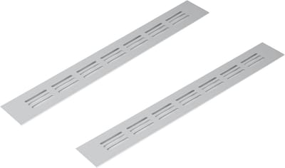 Ronde Aluminium Luchtroosters 40x300mm - 2 Stuks - Zilver - Voor Meubel en HVAC Ontluchting