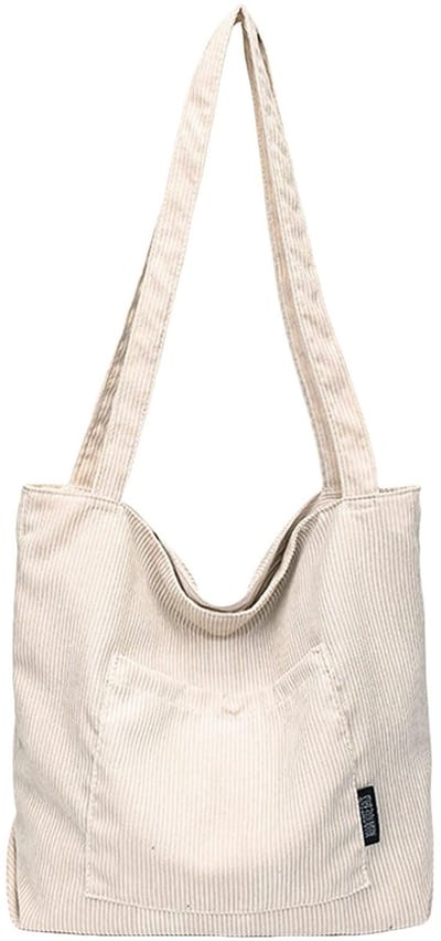 Dailygoods - Corduroy Dames Tote Bag - Grote Waterdichte Schoudertas met Rits