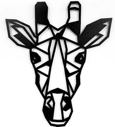 Houten Dierenkop • Houten Giraffe • Dierenkop Giraffe • Mega • Zwart MDF • Houten Dier • Wandecoratie