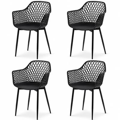 Jurrys Tuinstoelen - Terrasstoelen - Eettafelstoelen - Kuipstoelen - Set van 4 – Comfortabel – Weersbestendig - Maat 55x55x84.5cm