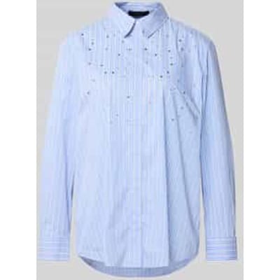 Regular fit overhemdblouse met siersteentjes