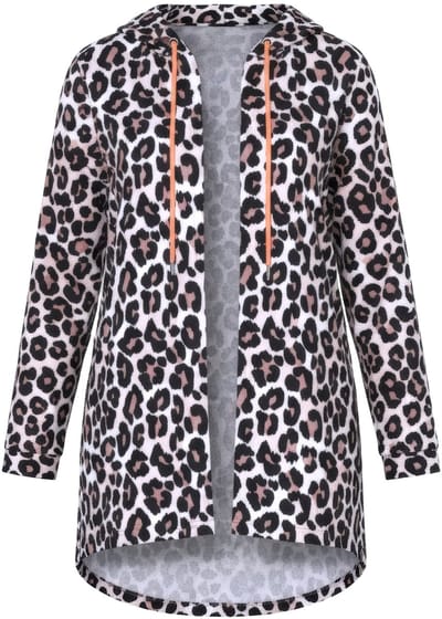 Angel of Style - Dames - Sweatvest openvallend model diermotief capuchon - Zacht graniet - Maat 44