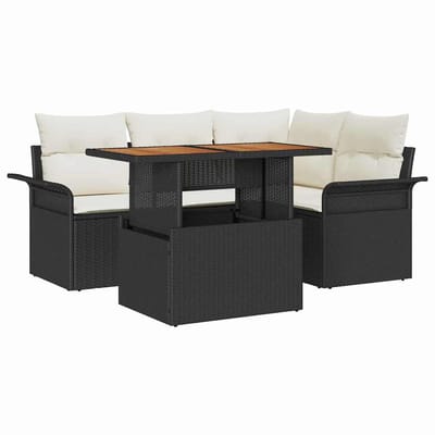 vidaXL - Tuinbank - Set - 5 - st - Zwart - en - crème