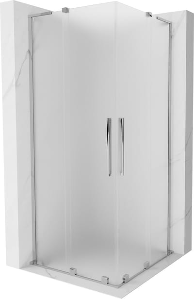 Mexen Velar L Duo schuifbare douchecabine 80 x 80 , matglas, chroom - 871-080-080-02-33-01