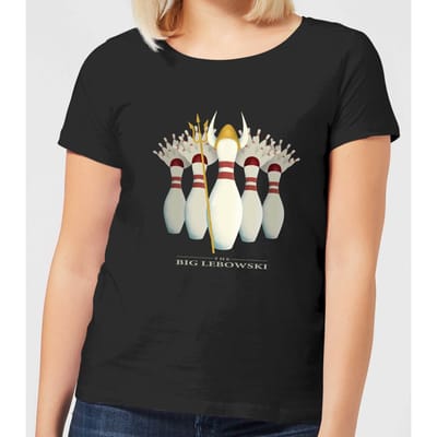 The Big Lebowski Pin Girls Dames T-shirt - Zwart - 3XL