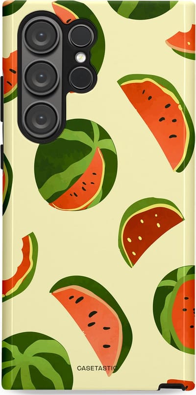 Casetastic Hoesje Geschikt voor Samsung S23 Ultra - Stijlvolle Beschermende Duo-layer Case - Watermeloen Festijn