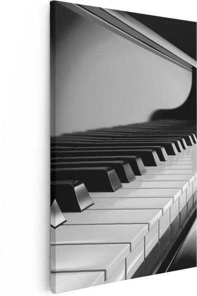 Artaza Canvas Schilderij Pianotoetsen - 20x30 cm - Klein - Wanddecoratie Muziek - Muurdecoratie Modern - Kamer Accessoires Woonkamer