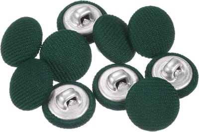 Ronde metalen knopen 12,5 mm met katoenen rand - 10 stuks voor shirts en jassen in martial green
