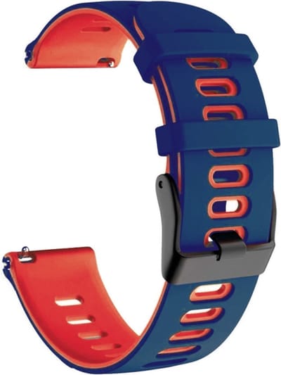 Siliconen bandje - geschikt voor Samsung Gear S3 / Galaxy Watch 3 45 mm / Galaxy Watch 46 mm - donkerblauw-rood