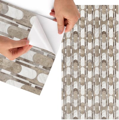 Tulup Meubelfolie - Aardpatronen Decoratiefolie - 65x130 cm - Bruin Meubelfolie - Meubel Wrap Folie - Geometrische Meubelfolie - Plakfolie Meubels - Keuken decoratie - Achtergronden en patronen
