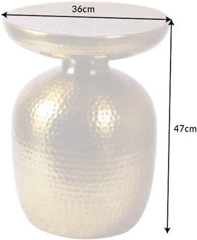Handgemaakte bijzettafel ORIENT 36cm goud gehamerd ontwerp - 40236