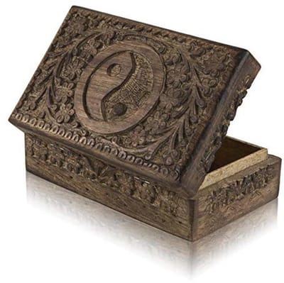 Grote Handgemaakte Decoratieve Houten Sieraden Doos - Unieke Organizer voor Keepsakes