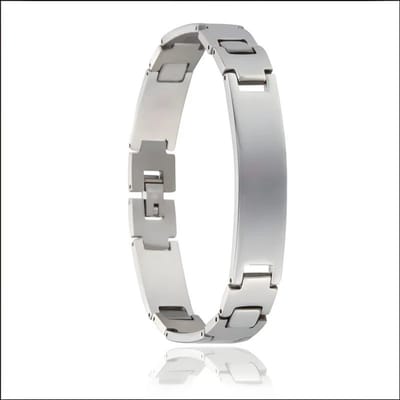 Aramat Jewels | Armbanden | Stoere Zilveren Stalen Plaatarmband 12mm - 21cm | | | |12mm | Staal | Volwassenen | Verkleurd niet