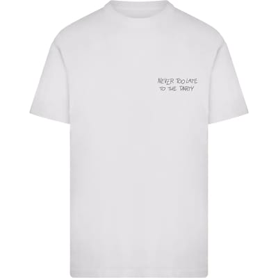 Mister Tee - Never Too Late To The Party Heren Tshirt - L - Wit