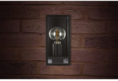 Integral wandlamp zwart IP44 voor 1x LED lamp (niet meegeleverd) Buitenlamp | E27