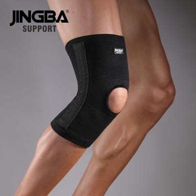 JINGBA SUPPORT Genouillère élastique support ressort genouillère protection genou volley-ball basket-ball genouillère de sport XL noir