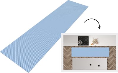 Keukenloper - Loper keuken - Broek - Structuur - Denim - Patronen - 200x50 cm - Keukenloper vinyl