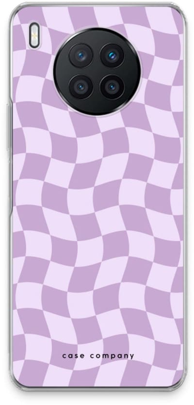Case Company® - Hoesje geschikt voor Huawei Nova 8i hoesje - Grid Paars - Soft Cover Telefoonhoesje - Bescherming aan alle Kanten en Schermrand