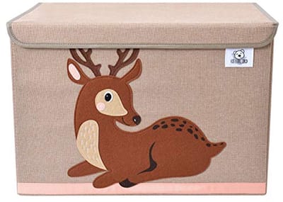 Opvouwbare Grote Speelgoedkist voor Kinderen met Dierenthema - Ruimtebesparende Organizer voor Toys en Boeken