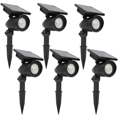 KS Verlichting Set 6 Stuks LED Solar Tuinspot Zwart