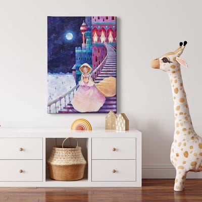 Canvas print DD123196 Cinderella A.S. Création 0,5 x 0,7 m Paars Kantoor Hal/Gang Keuken Slaapkamer Woonkamer