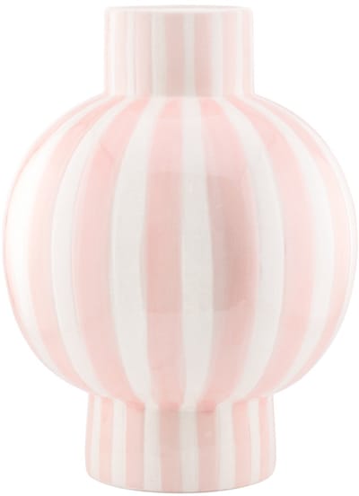 HomeBound by KY | Vaas keramiek Orb striped roze | bloemenvaas