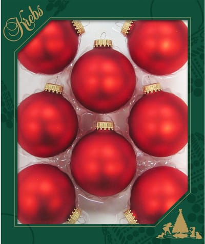Krebs Kerstballen - 16x stuks - 8 stuks - vuurrood - glas - 7 cm - luxe glazen kerstballen - kerstversiering