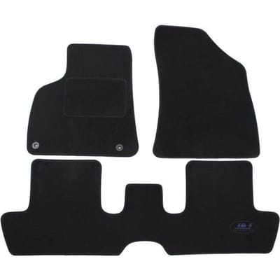 Tapis de Sol - J&J AUTOMOTIVE - Peugeot 3008 - Velours Noir - Sur Mesure - Antidérapant noir