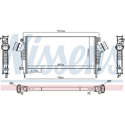 Lage-temperatuurRadiator, laadluchtRadiator NISSENS 961252