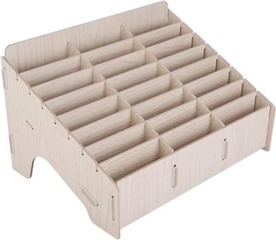 Houten Opbergdoos met 24 Roosters voor Mobiele Telefoon en Accessoires