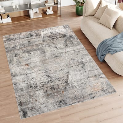 Tapiso Feyruz Vloerkleed Grijs Beige Modern Woonkamer Slaapkamer Tapijt Maat- 80x150