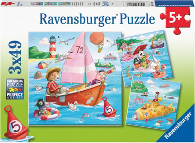 Ravensburger puzzel Watervoertuigen - Legpuzzel - 3x49 stukjes