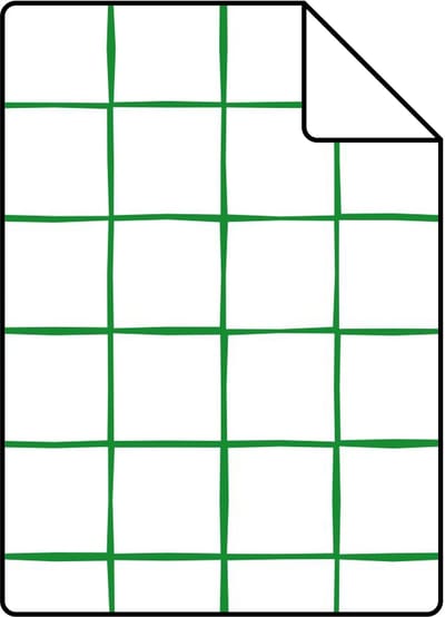 Proefstaal ESTAhome behang geblokt motief groen en wit - 26.5 x 21 cm - 131273-S