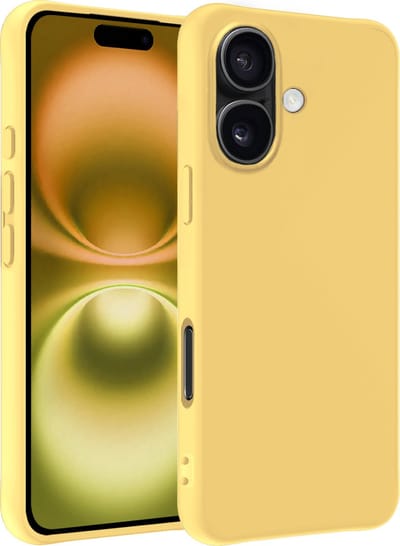 Hoesje - Geschikt voor Apple iPhone 16 - Sterk & Shockproof - Hoes Cover - Siliconen Case - Telefoonhoesjes - Geel
