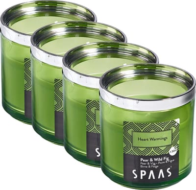 Spaas Geurkaarsen in Glas - Heart Warmings - circa 30u - 4 kaarsen
