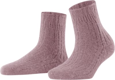 FALKE Bedsock Rib dik gedessineerd wol kasjmier sokken dames rood - maat 35-38