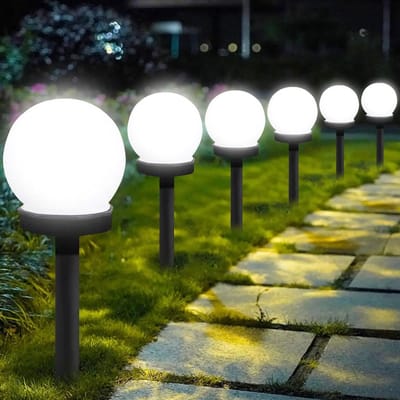 Solarverlichting voor paden - ronde LED-tuinverlichting op zonne-energie voor buiten