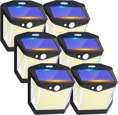 Buitenlamp met Bewegingssensor en 248 LED - IP65 Waterdicht - Draadloze Wandlamp voor Muur en Garage - Set van 6